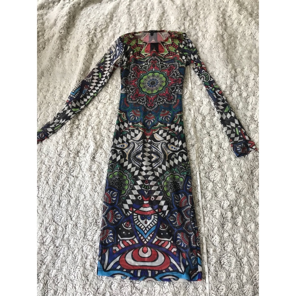 Tattoo sheer bodycon dress